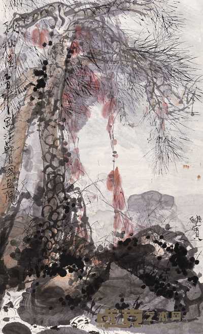 董欣宾 秋松图 镜心 82×49cm